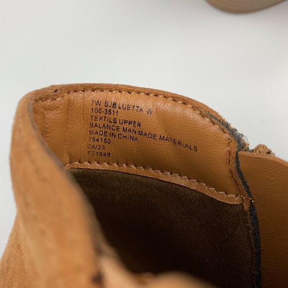 St Johns Bay Luetta Ankle Boots Booties Tan Perforated Faux Suede Women's 7 Wide - Picture 6 of 11